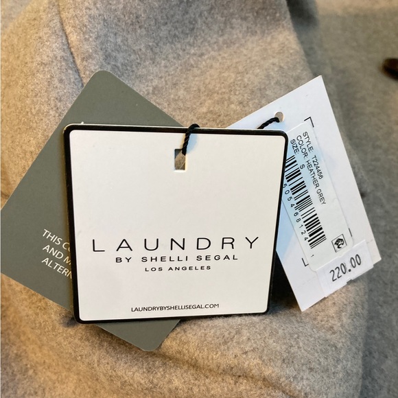 ☘️NWT! Laundry by Shelli Segal Heather Gray Notch Lapel Coat - Picture 5 of 5